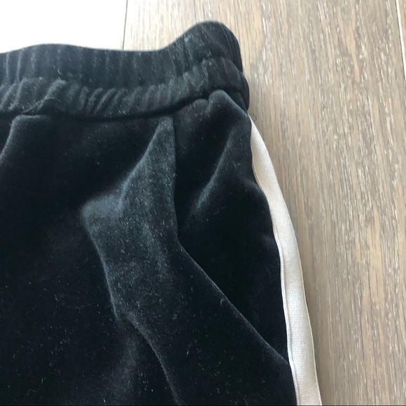 Black velour velvet sweatpants elastic size large classic casual comfort - Picture 3 of 7